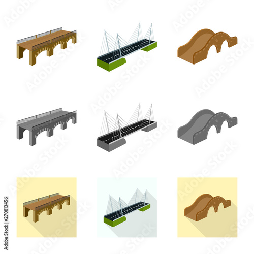 Isolated object of connection and design symbol. Set of connection and side stock vector illustration.