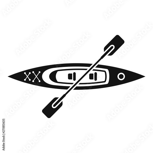 Wood top view kayak icon. Simple illustration of wood top view kayak vector icon for web design isolated on white background