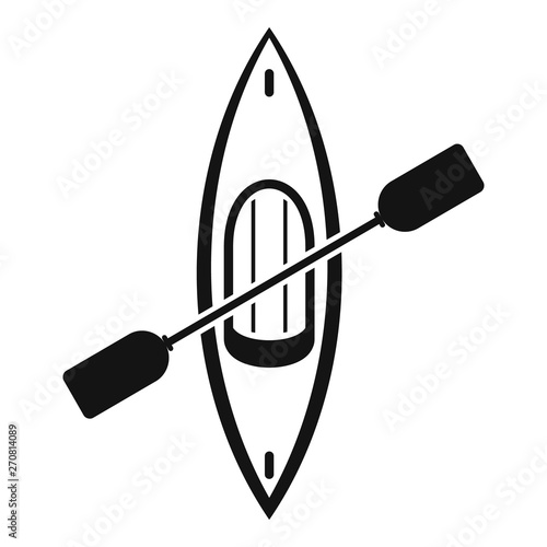 Top view kayak icon. Simple illustration of top view kayak vector icon for web design isolated on white background