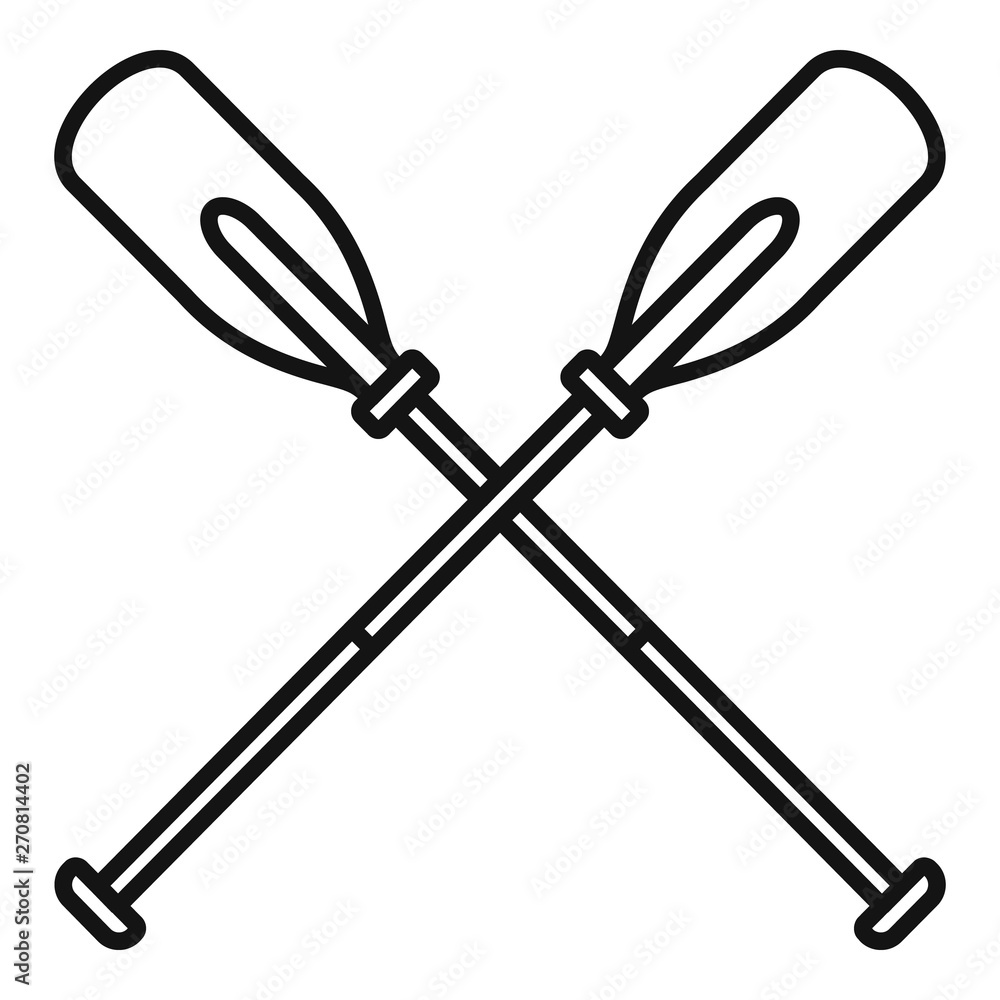 Metal crossed oars icon. Outline metal crossed oars vector icon for web design isolated on white background Metal crossed oars icon. Outline metal crossed oars vector icon for web design isolated on white background