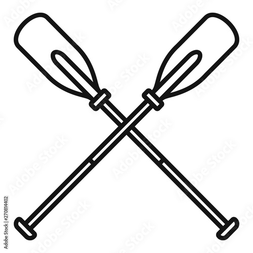 Metal crossed oars icon. Outline metal crossed oars vector icon for web design isolated on white background