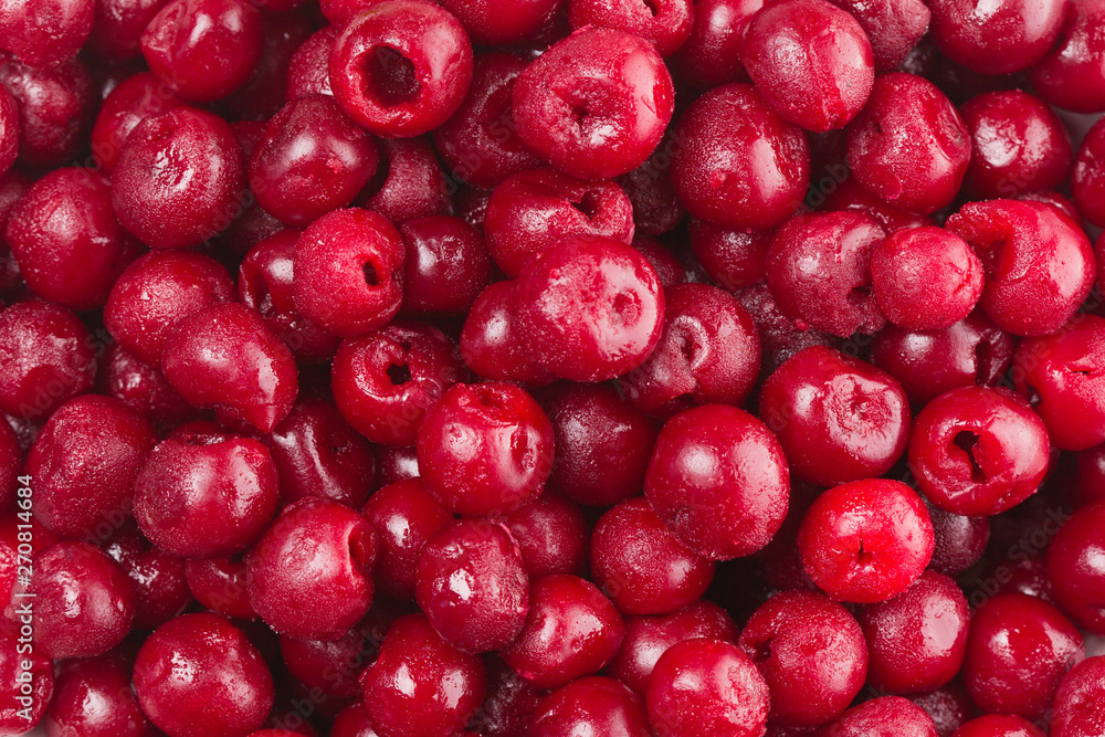 Frozen cherry fruit on a pile background Frozen cherry fruit on a pile background
