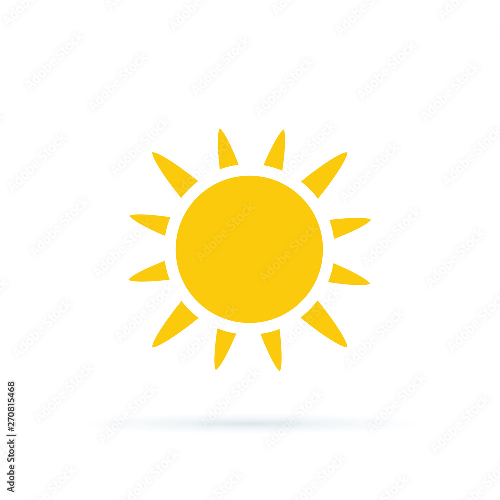 Sun Icon Vector Illustration. Sun icon. Trendy summer symbol for website design, web button. Yellow silhouette Sun Icon Vector Illustration. Sun icon. Trendy summer symbol for website design, web button. Yellow silhouette