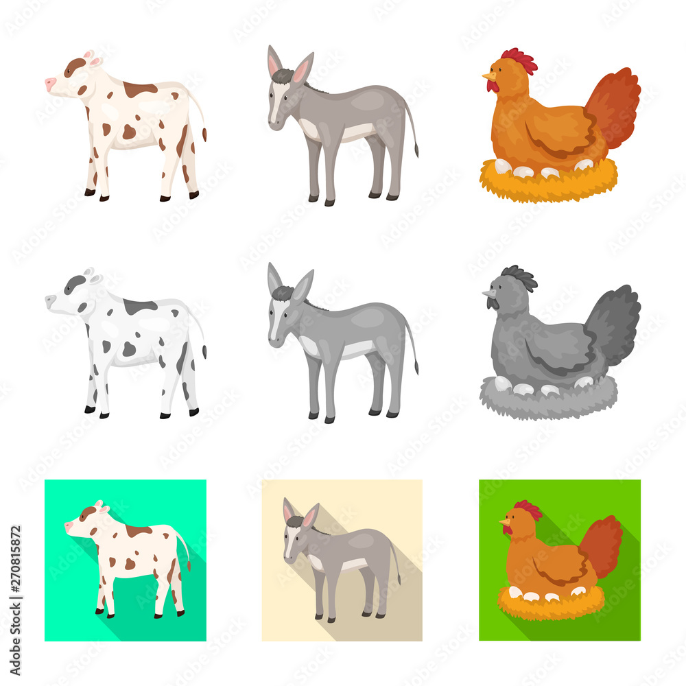 Fototapeta premium Vector illustration of breeding and kitchen logo. Collection of breeding and organic stock vector illustration.
