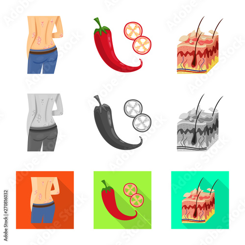 Isolated object of medical and pain  icon. Collection of medical and disease stock symbol for web.