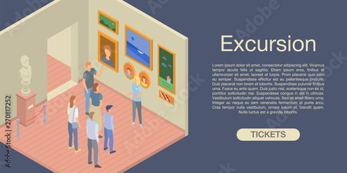 Excursion concept background. Isometric illustration of excursion vector concept background for web design