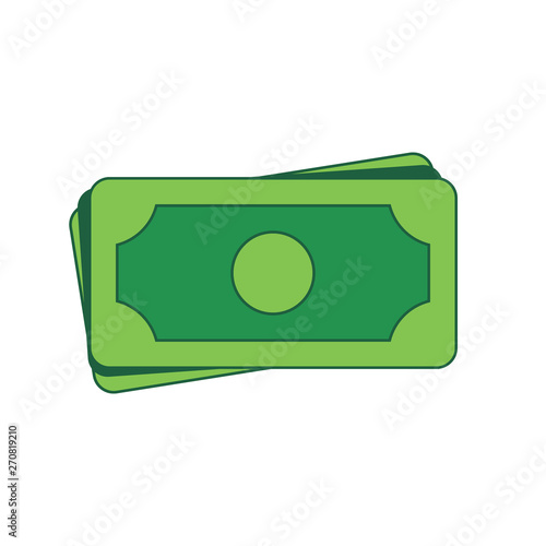 Green money icon.  Represent online payments, cashing out and useful in financial inforgraphics. - Vector