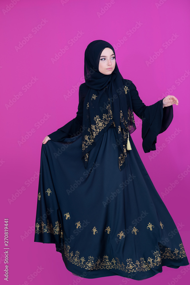 muslum woman with hijab in modern dress
