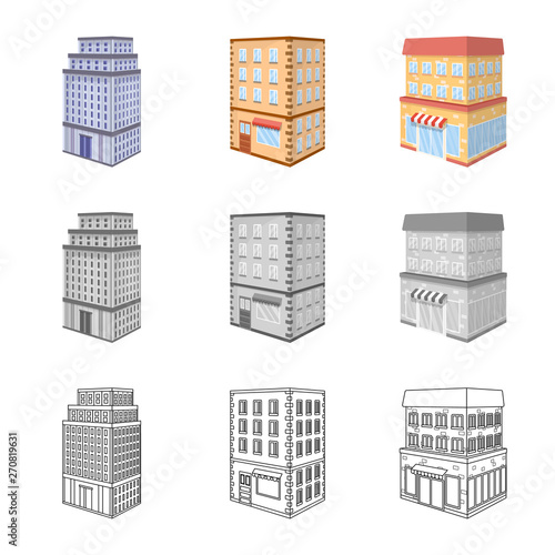 Vector design of construction and building symbol. Collection of construction and estate vector icon for stock.
