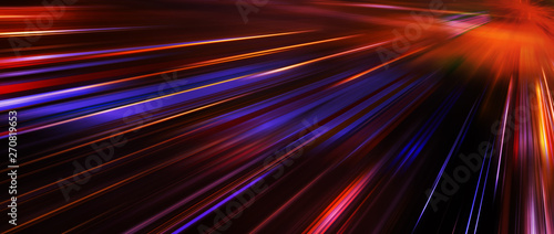 Panoramic high speed technology concept, light abstract background