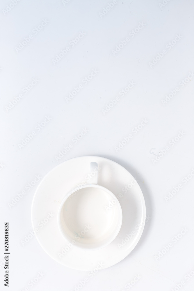 Empty cup of coffee on the table. Top view Empty cup of coffee on the table. Top view