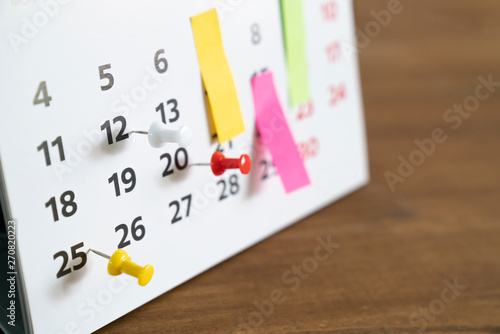 Konstfotografi close up of calendar on the table, planning for business meeting or travel plann