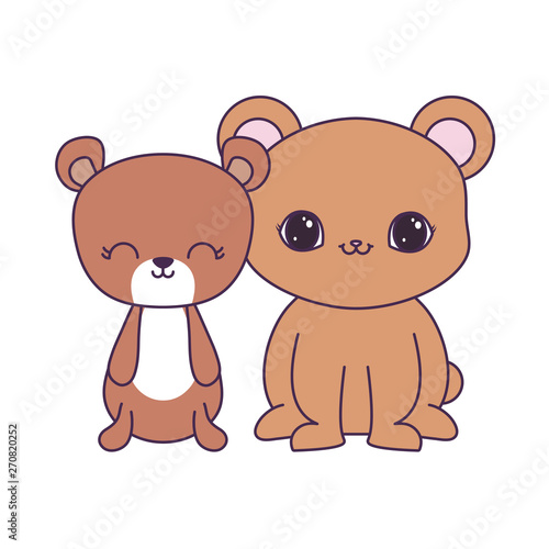 cute bears animals isolated icon
