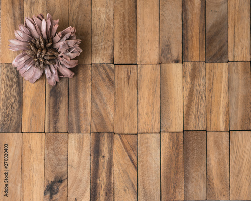 dry flowers on wooden background