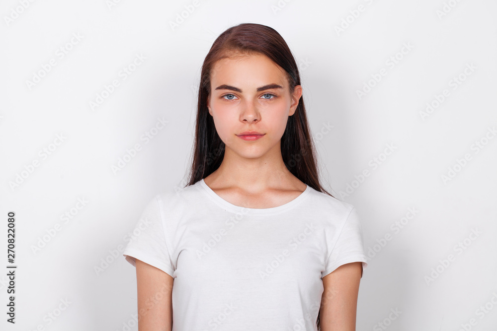 Close up portrait of pretty young brunette girl Close up portrait of pretty young brunette girl
