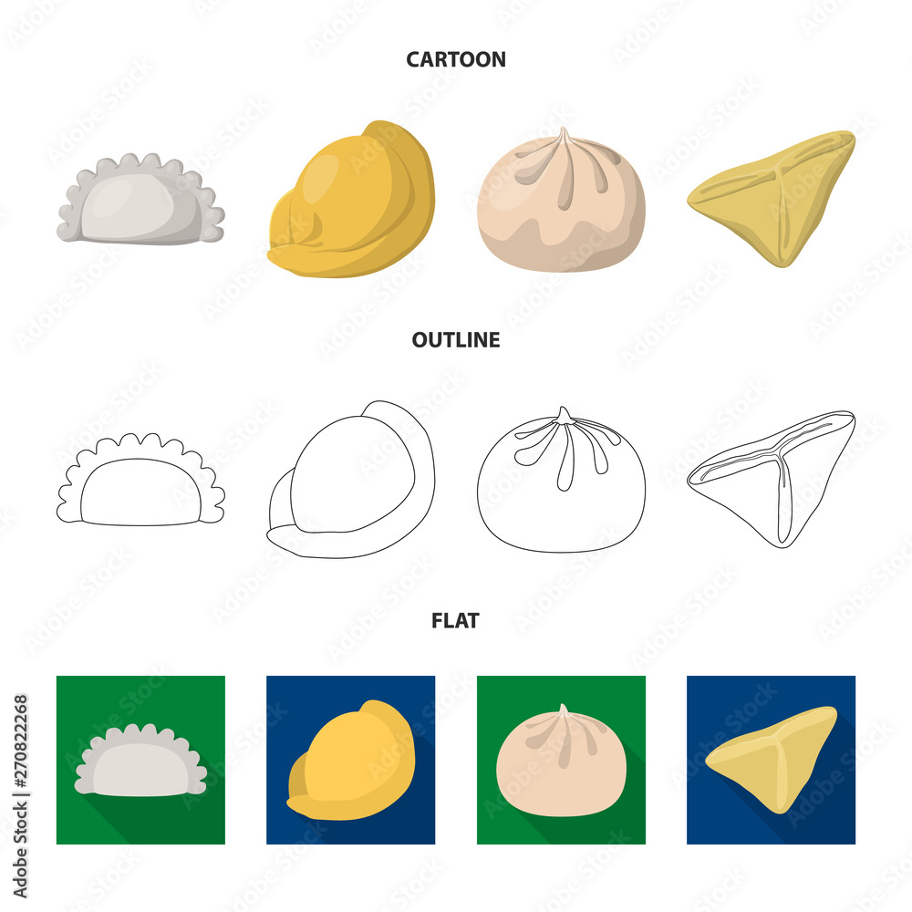 Vector illustration of products  and cooking sign. Set of products  and appetizer stock symbol for web.