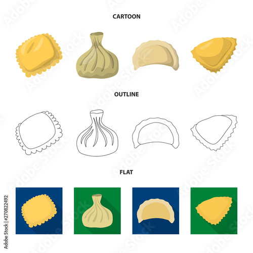 Isolated object of products  and cooking icon. Set of products  and appetizer vector icon for stock.