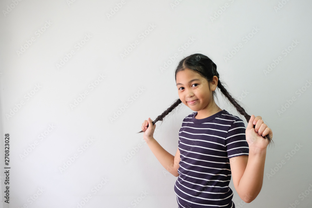 The girl standing spreading hands The girl standing spreading hands
