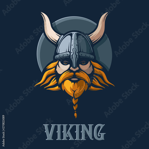 Redhead Viking. Scandinavian Warrior. Military Man. Stock Vector Illustration