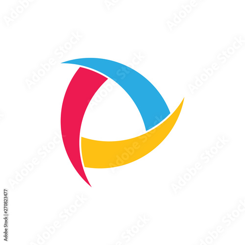 curves circle linked rotation motion logo vector