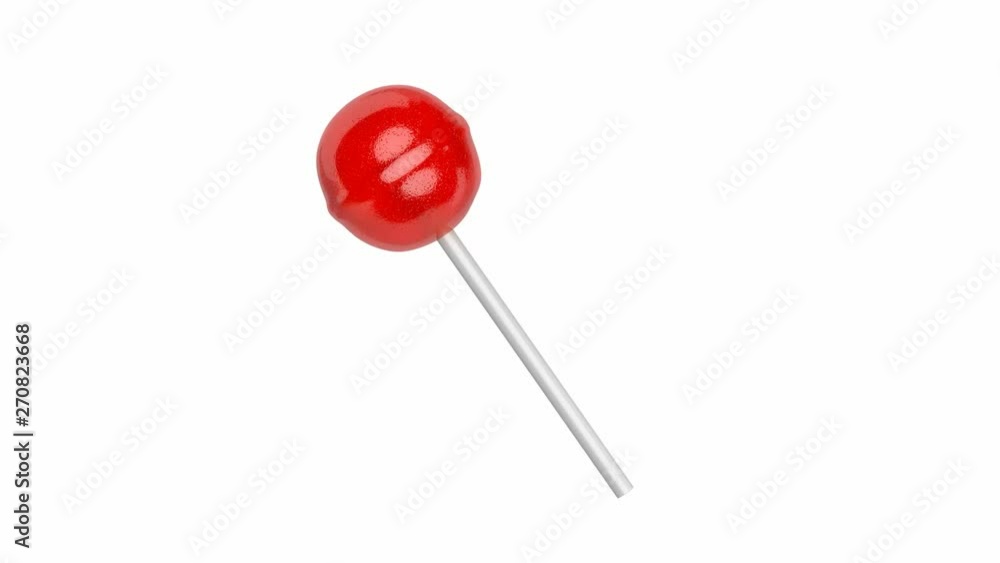 Red lollipop on white background Red lollipop on white background