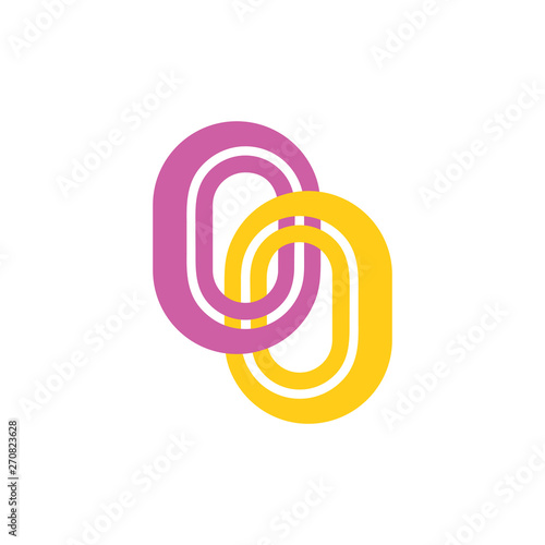 linked chain stripes logo vector