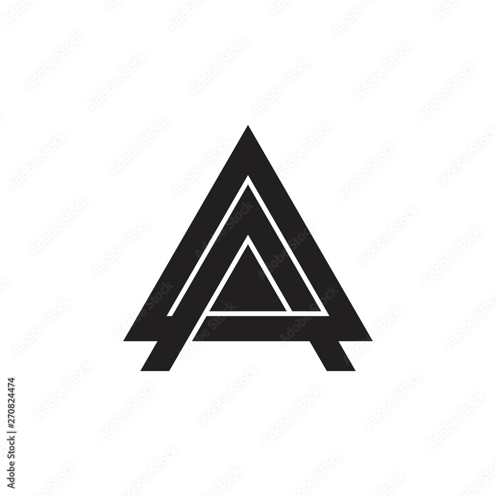 abstract linked triangle arrow geometric logo vector abstract linked triangle arrow geometric logo vector