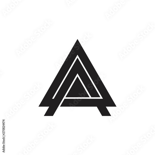 abstract linked triangle arrow geometric logo vector