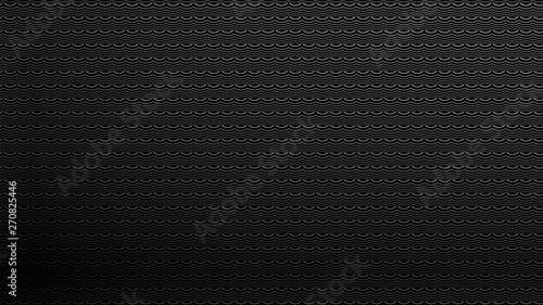 Wallpaper Mural abstract geometric pattern graphic wavy gray lines on a black background, 3d graphics Torontodigital.ca