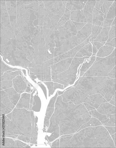 City Street Map, Washington DC, District of Columbia, US