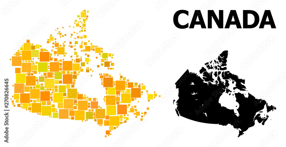 Obraz premium Golden Square Pattern Map of Canada
