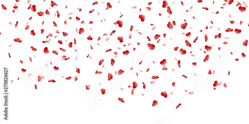 Wallpaper Mural Heart falling confetti isolated white background. Red fall hearts. Valentine day decoration. Love element design, hearts-shape confetti invitation wedding card, romantic holiday. Vector illustration Torontodigital.ca