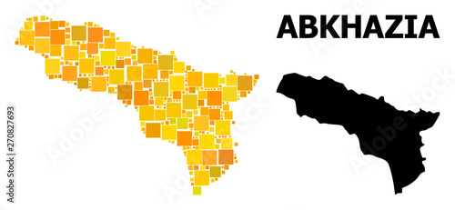 Gold Square Mosaic Map of Abkhazia