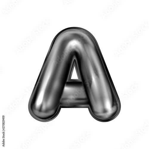 Black latex inflated alphabet symbol, isolated letter A photo