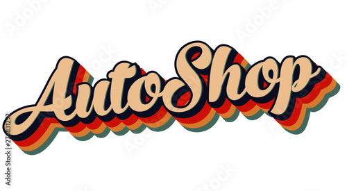 Autoshop 70s style title  photo