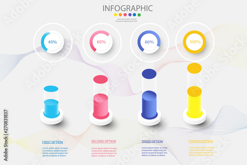 Design Business template 4 options or steps infographic chart element with place date for presentations,Creative marketing icons concept for statistic infographic,Vector EPS10.