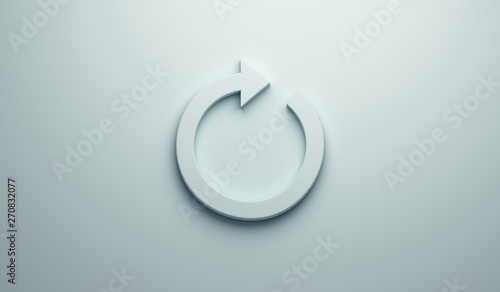 Circular Redo Arrow. 3D Blue Render Illustration photo
