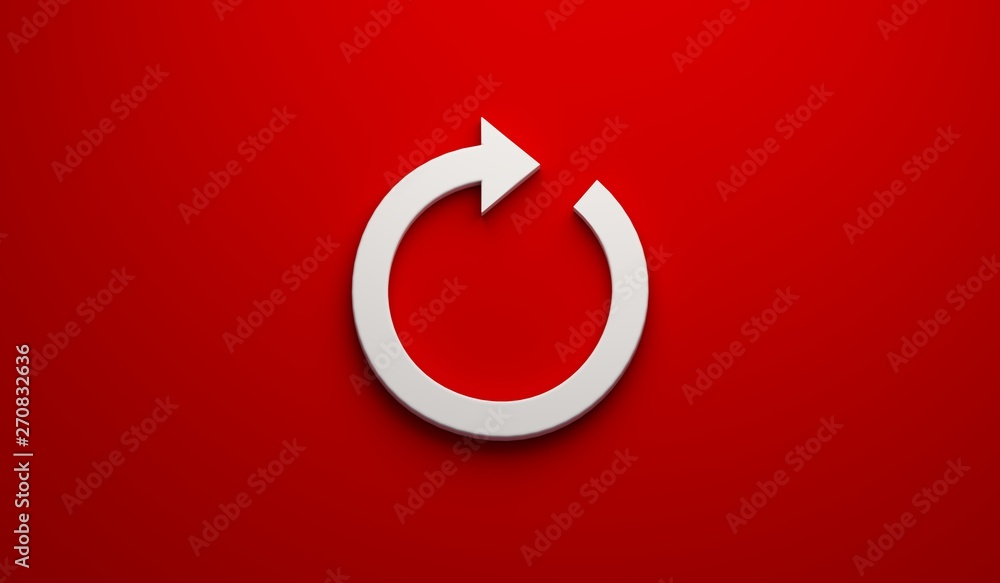 Circular Redo Arrow. 3D Render Illustration - obrazy, fototapety, plakaty 