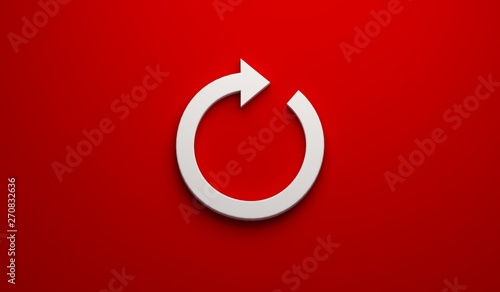 Circular Redo Arrow. 3D Render Illustration