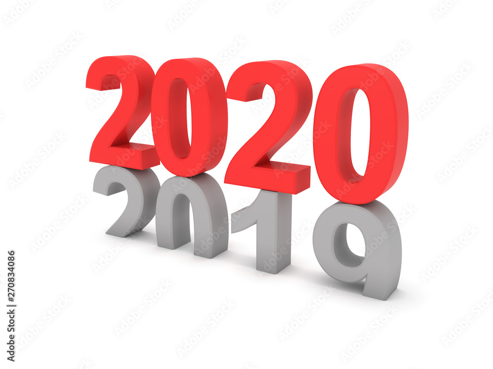 New Year 2020 concept - 3D Rendered Image New Year 2020 concept - 3D Rendered Image