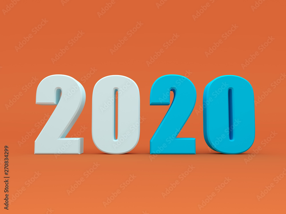 New Year 2020 concept- 3D Rendered Image New Year 2020 concept- 3D Rendered Image