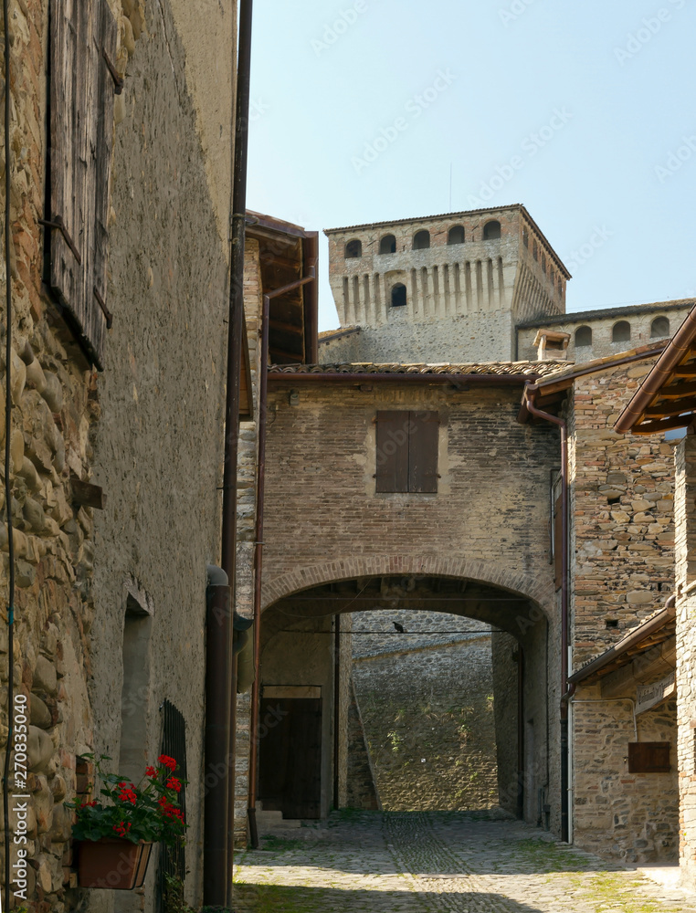 The old town of Torrechiara castle
