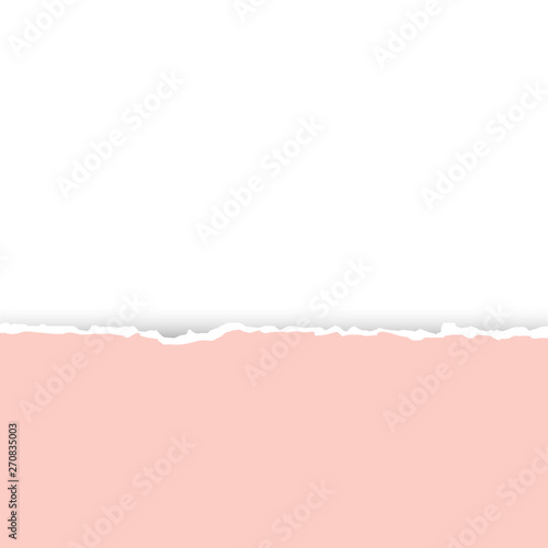 Pastel pink texture of torn paper. Preparation for an inscription, a cover, registration, banners.Torn paper with copy space for your text. Illustration.