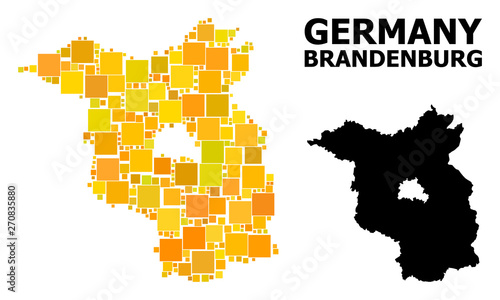 Gold Square Pattern Map of Brandenburg State