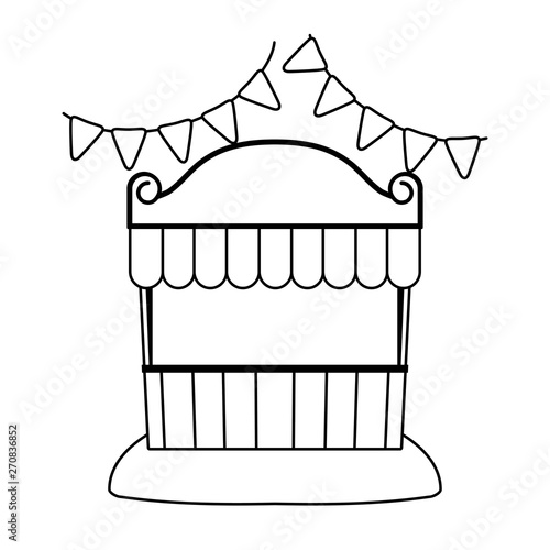 circus tent carnival with garlands hanging