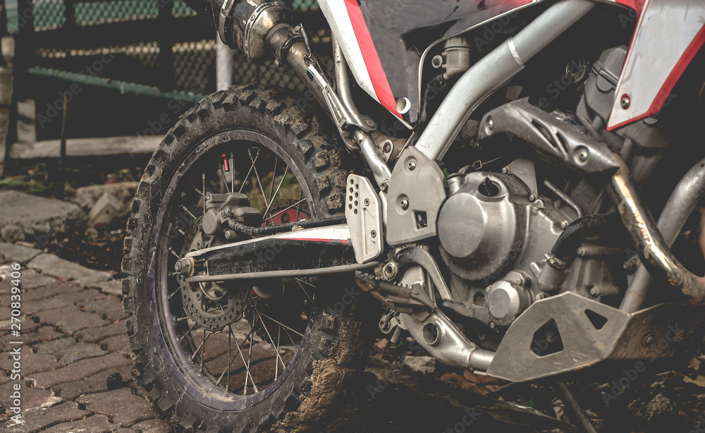 Fototapeta premium Motocross engines and parts