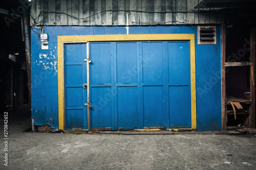 old blue door for background wallpaper