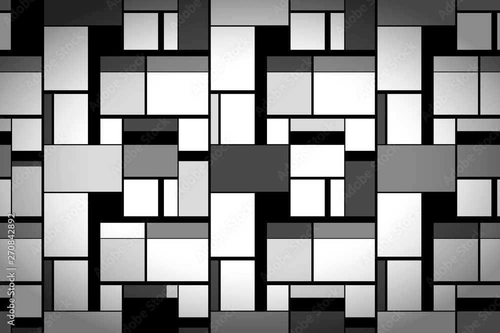 Grayscale painting in Mondrian's style, wide artistic background Grayscale painting in Mondrian's style, wide artistic background