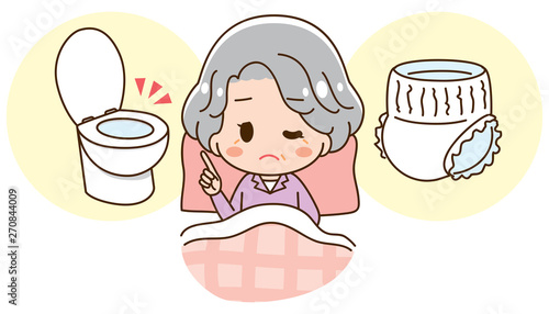 Diaper troubled senior woman