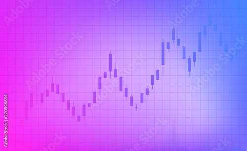 Forex market. Uptrend.  The place forcopy space.Pastel pink blue Background. Illustration.